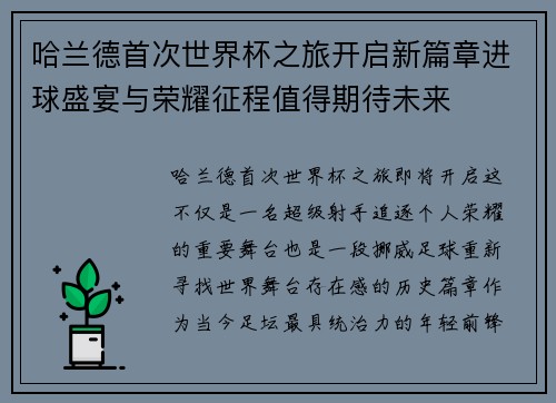 哈兰德首次世界杯之旅开启新篇章进球盛宴与荣耀征程值得期待未来